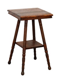 American oak spindle leg side table