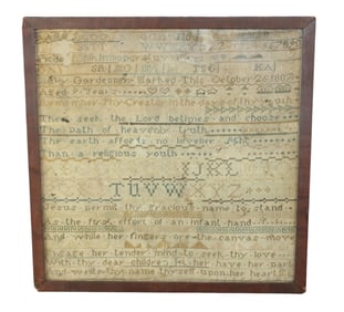 Antique American framed Sampler