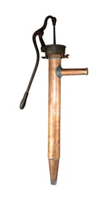 American Stratton & Hager copper pump with iron handle
