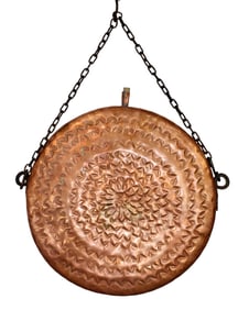 Hammered copper camel canteen