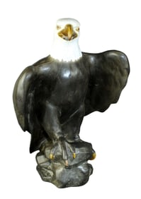 Bald Eagle Ceramic Statue by Anthony Freeman & McFarlin Potteries of California