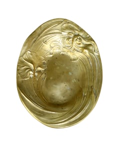 Art Nouveau style polished brass dish
