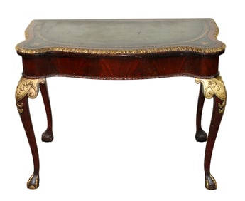Chippendale style carved mahogany flip top console