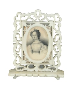Pierce carved white marble picture frame