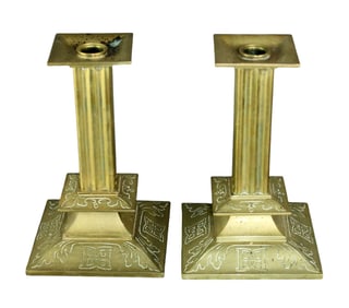 Pair of brass candlesticks