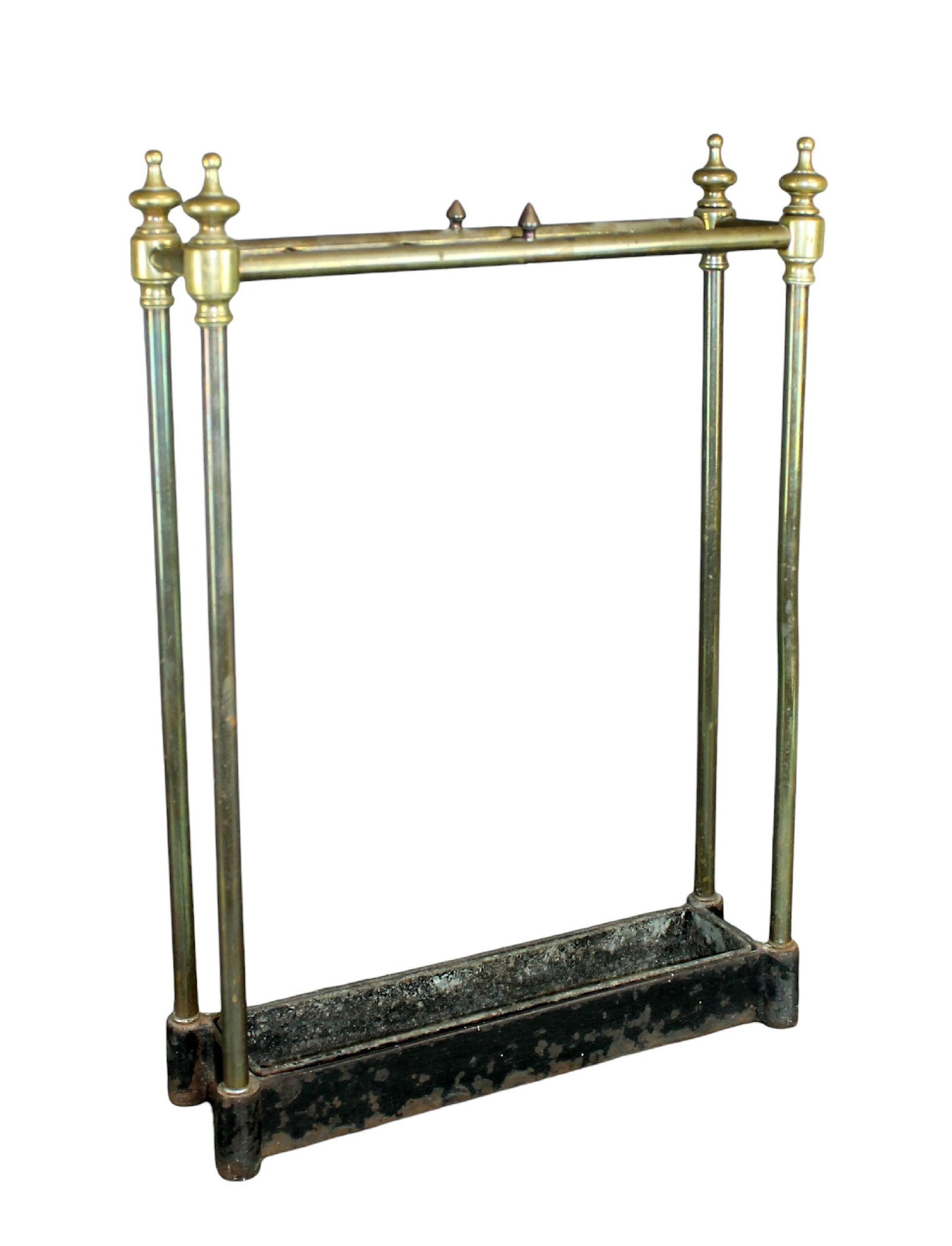 French brass cane or umbrella stand with iron base (1 of 5)