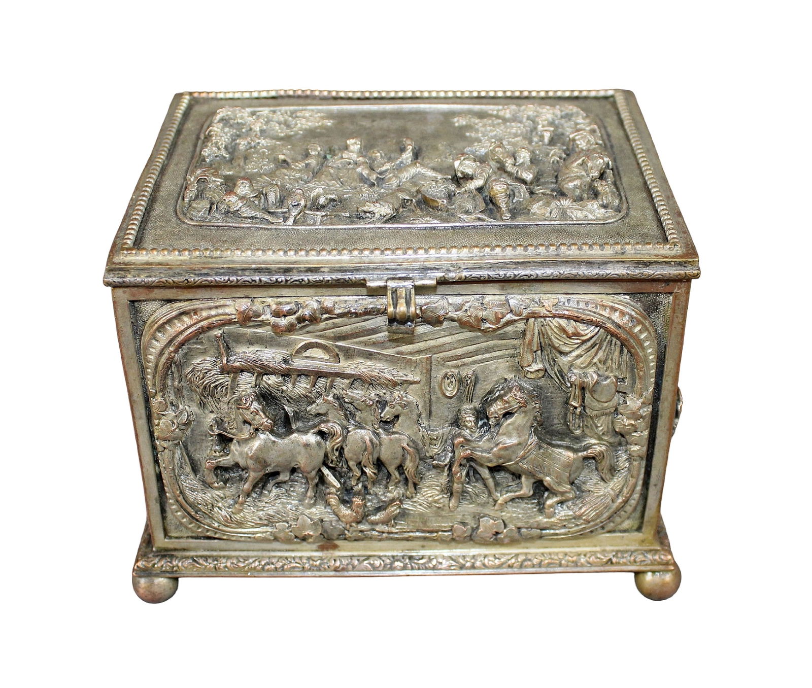 French repousse silverplate dresser box (1 of 11)