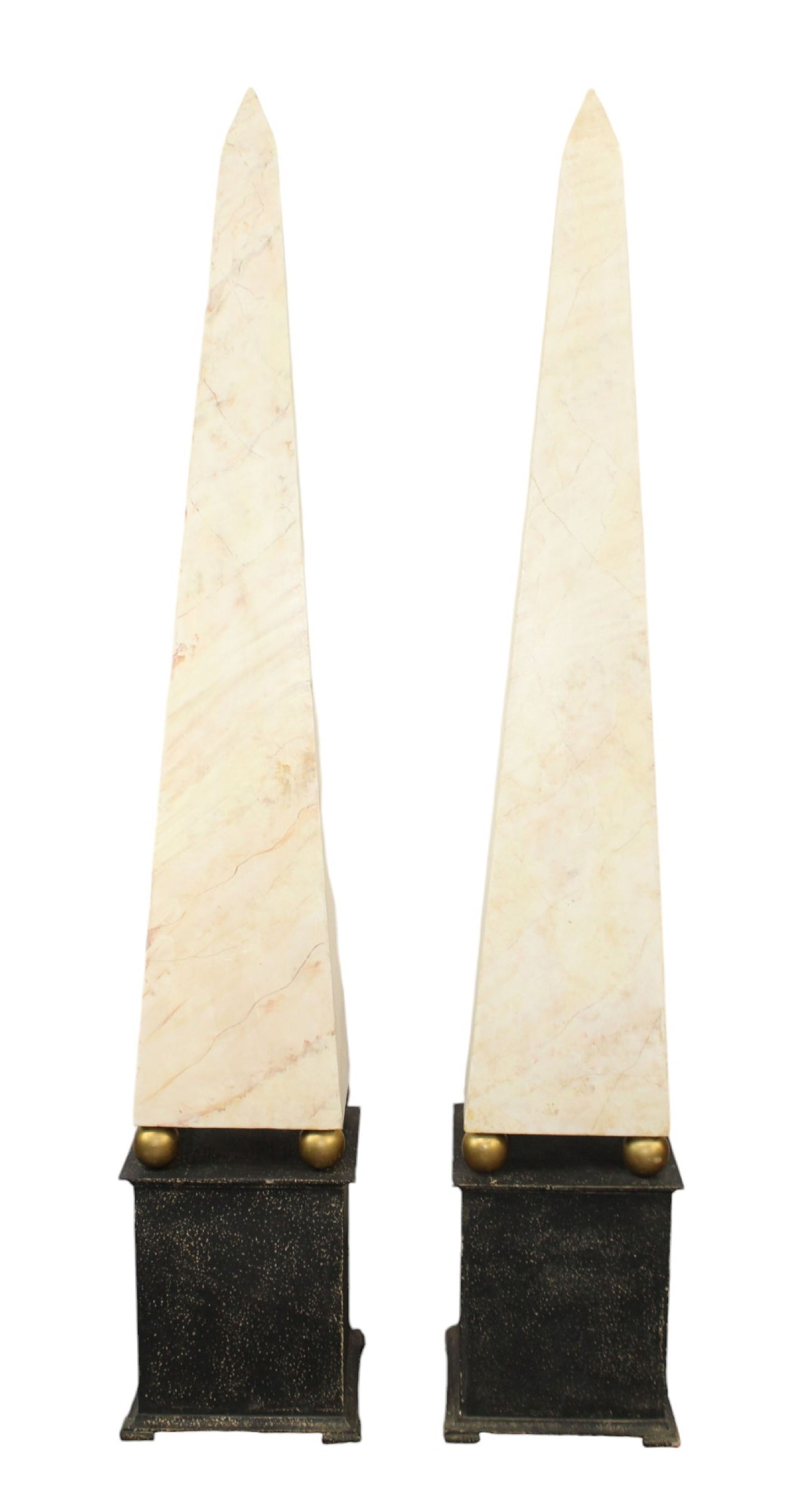 Pair of faux marble painted obelisks (1 of 12)