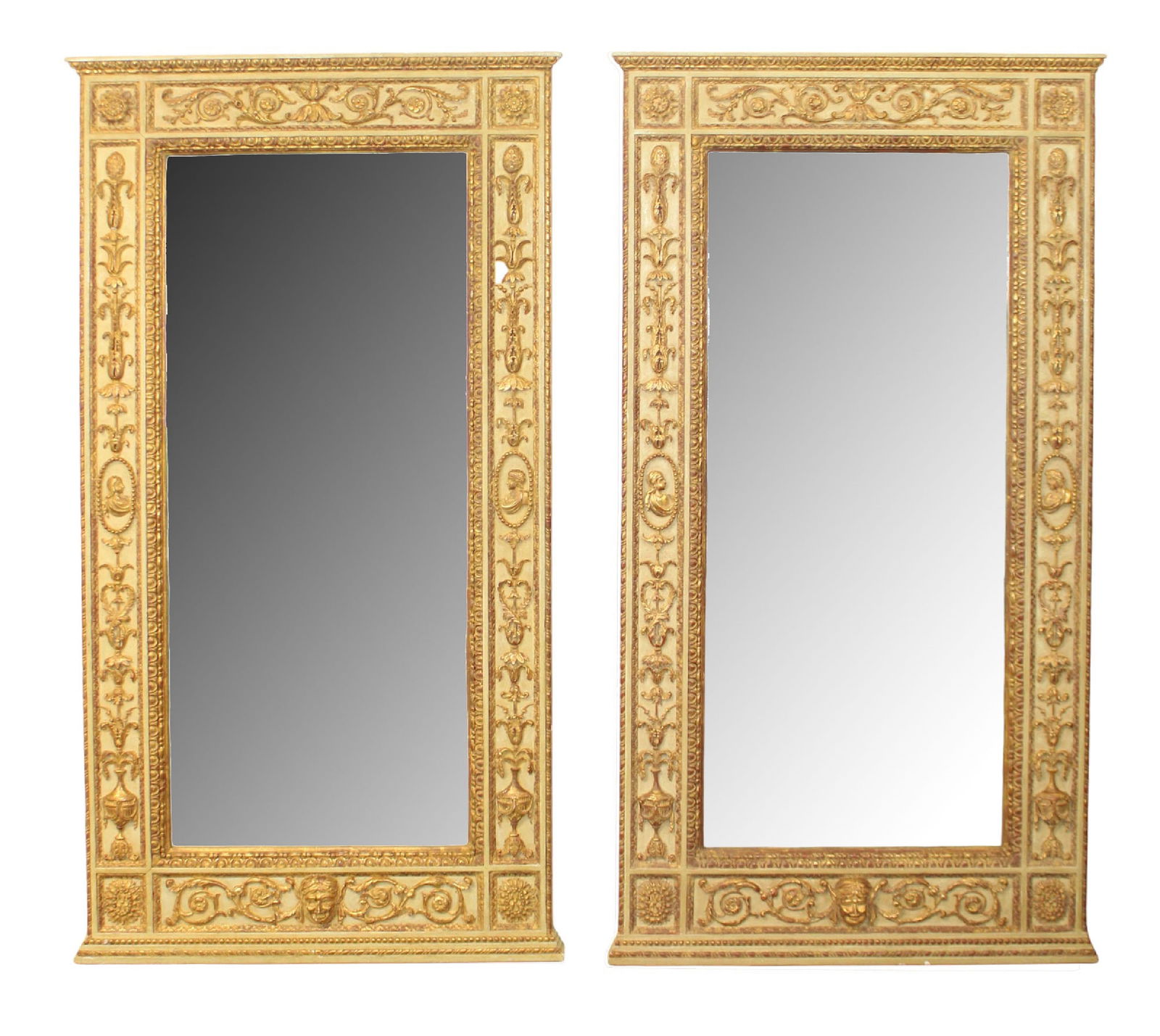 Pair of large French partial gilt mirrors (1 of 12)