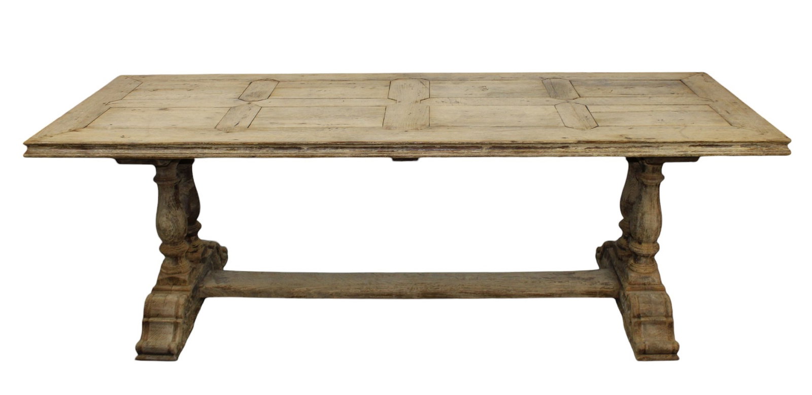 French bleached oak table with parquet top (1 of 12)