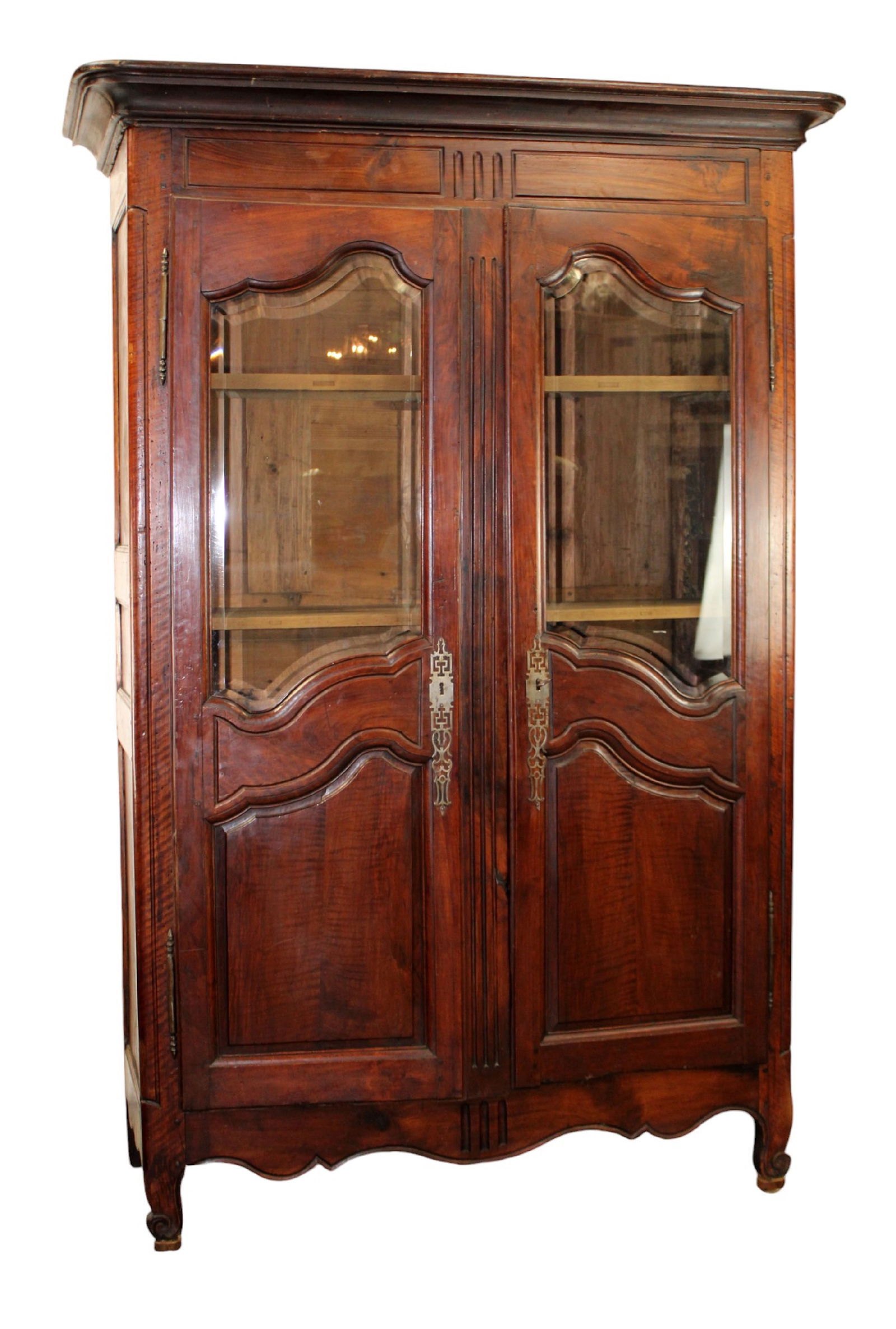 French Provincial 2 door bookcase in walnut (1 of 18)