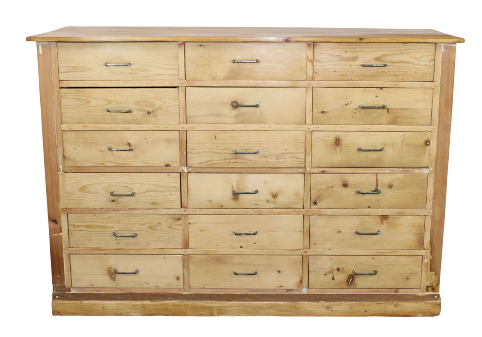 French 18 drawer hardware shop counter in pine (1 of 17)
