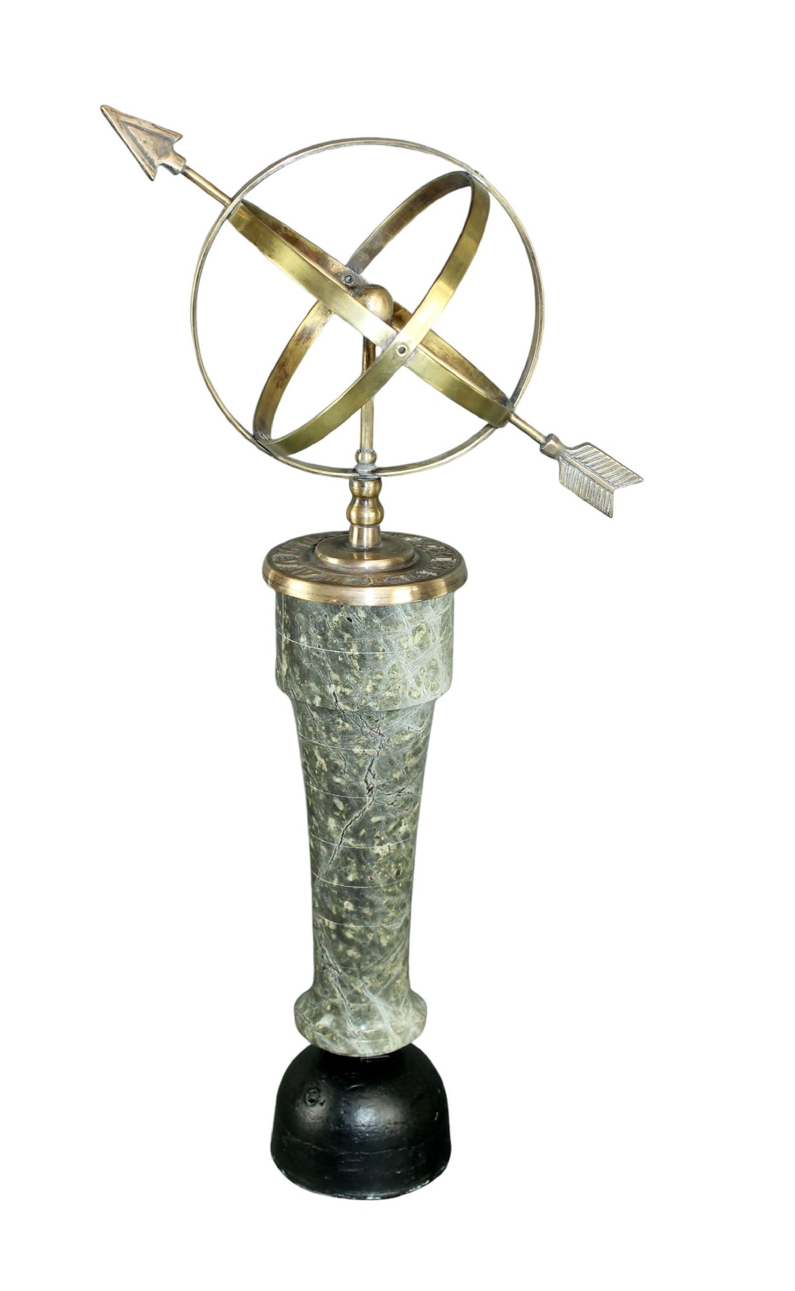 Conservatory armillary sundial in bronze and marble (1 of 9)