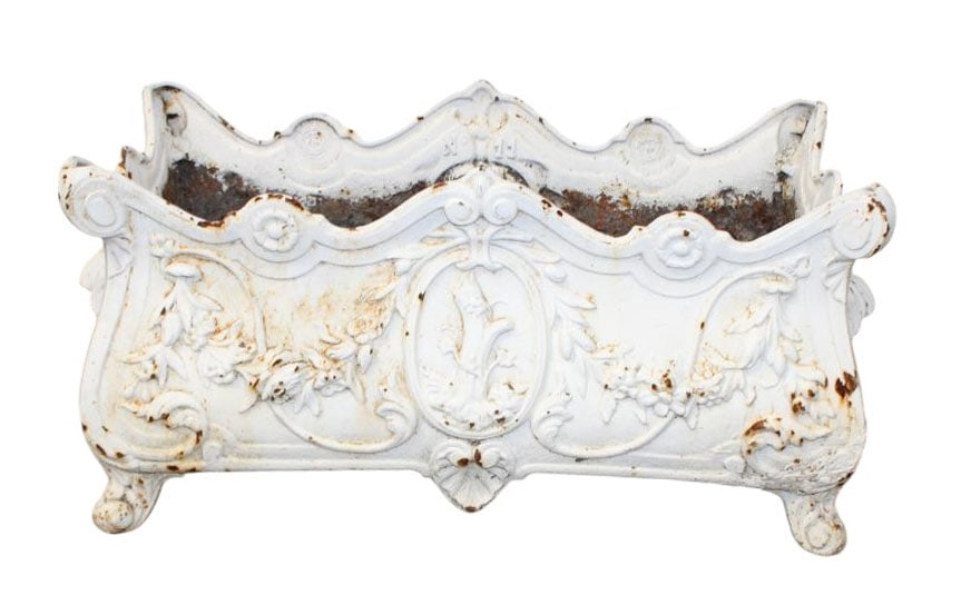 French cast iron garden trough planter with branch (1 of 8)