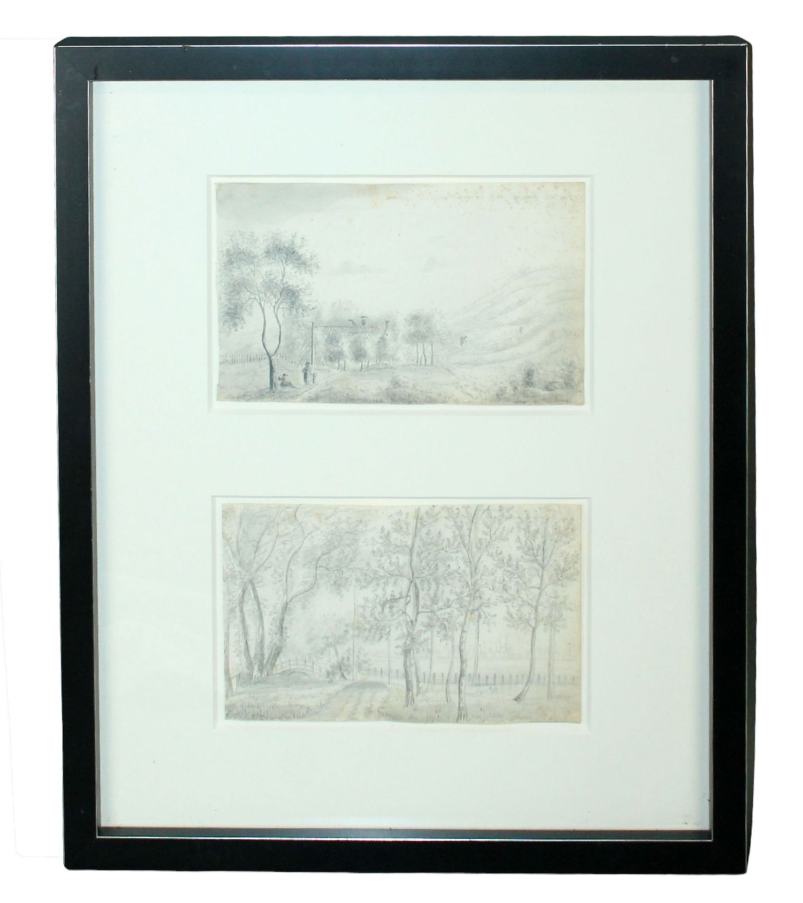 Framed landscape pencil drawings (1 of 5)