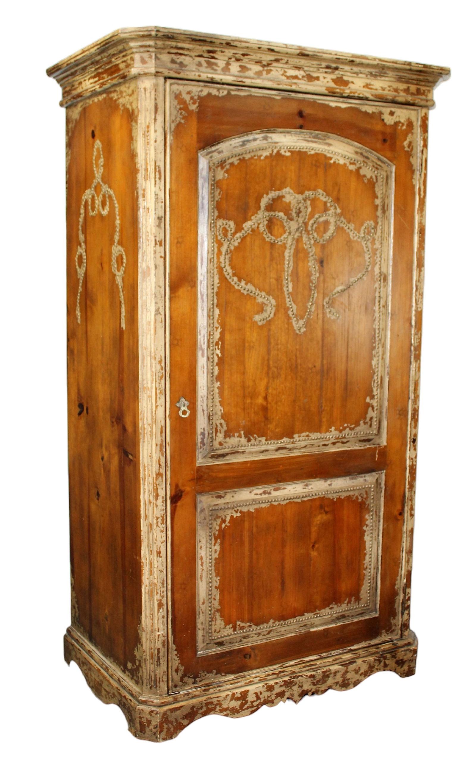 Studded pine single door bonnetiere cabinet (1 of 13)