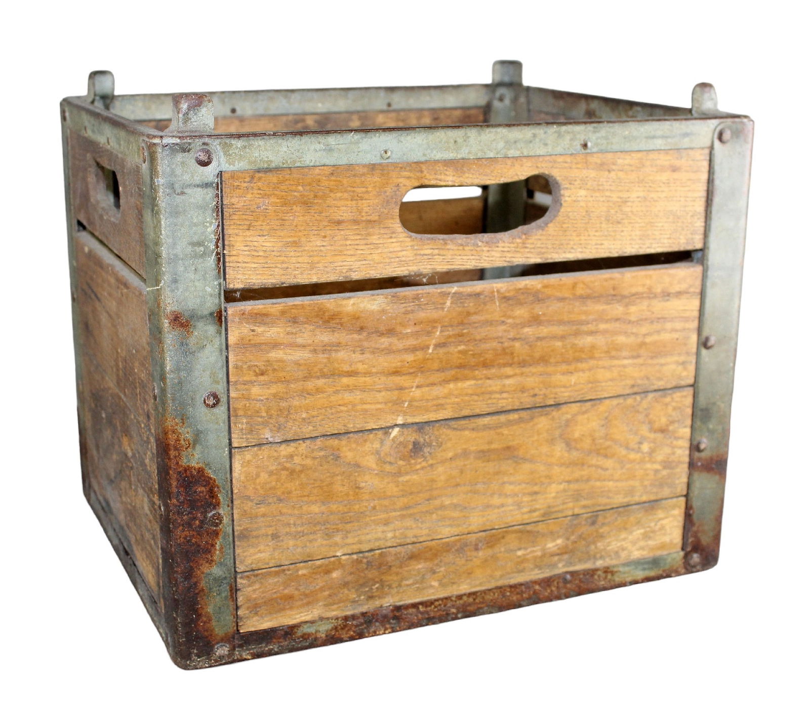 Antique wood & iron milk crate (1 of 8)