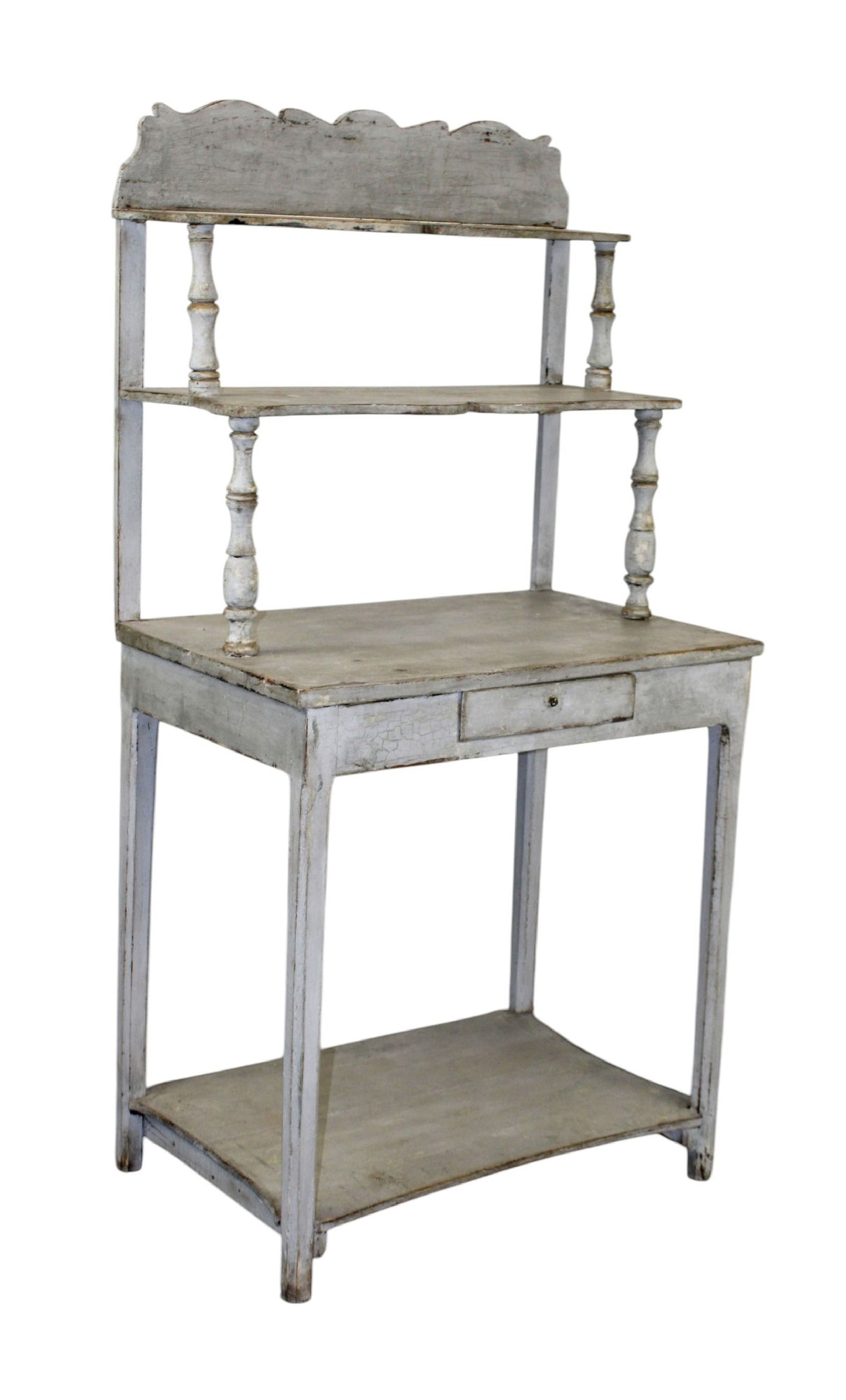 Italian kitchen etagere shelves in painted pine (1 of 9)
