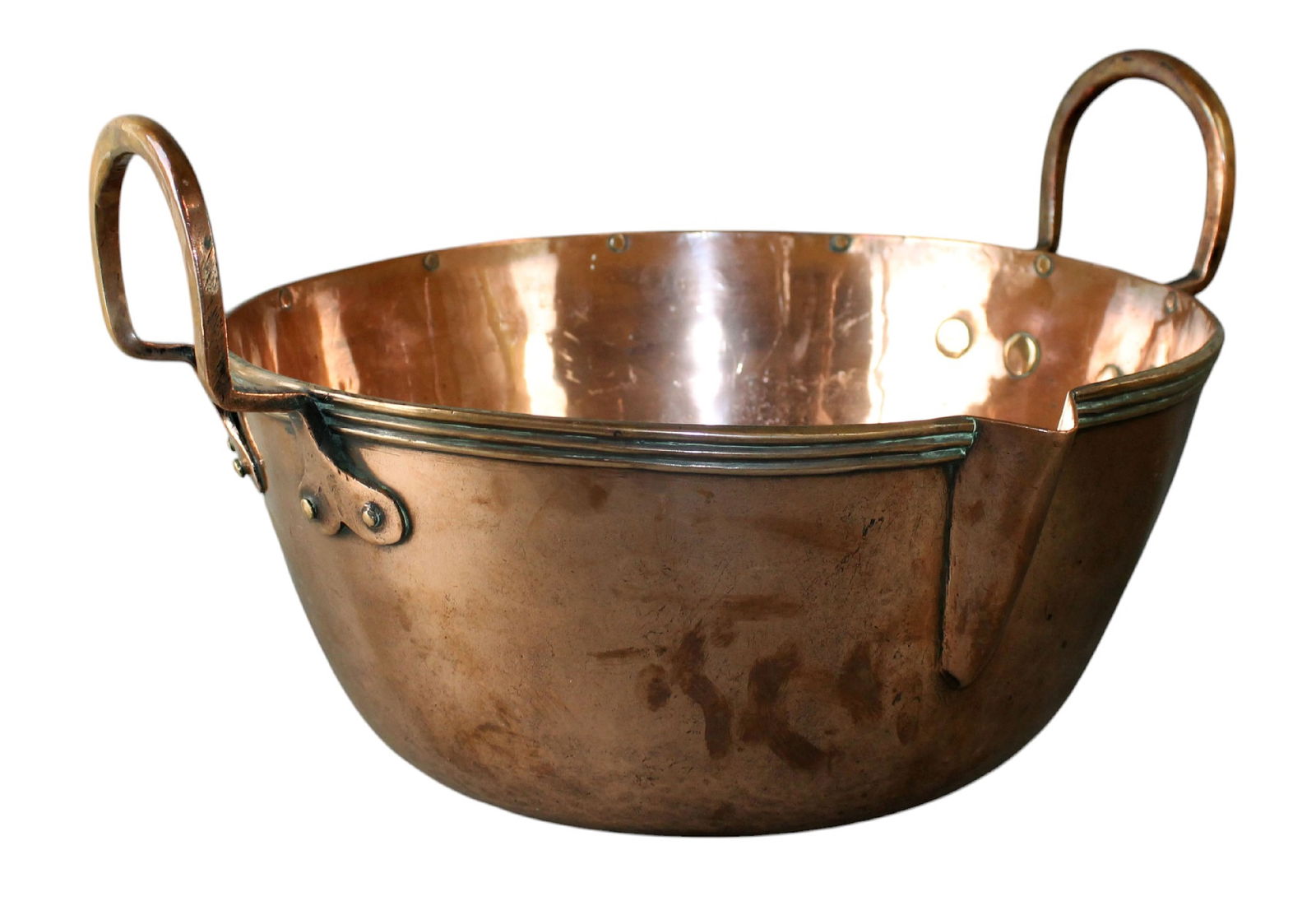 Large French copper candy vat with handles and pour spout (1 of 8)