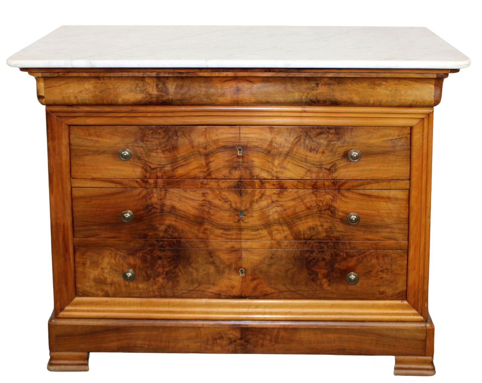 French Louis Philippe commode in walnut with marble top (1 of 10)