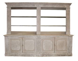 French large scale open bookcase with painted finish