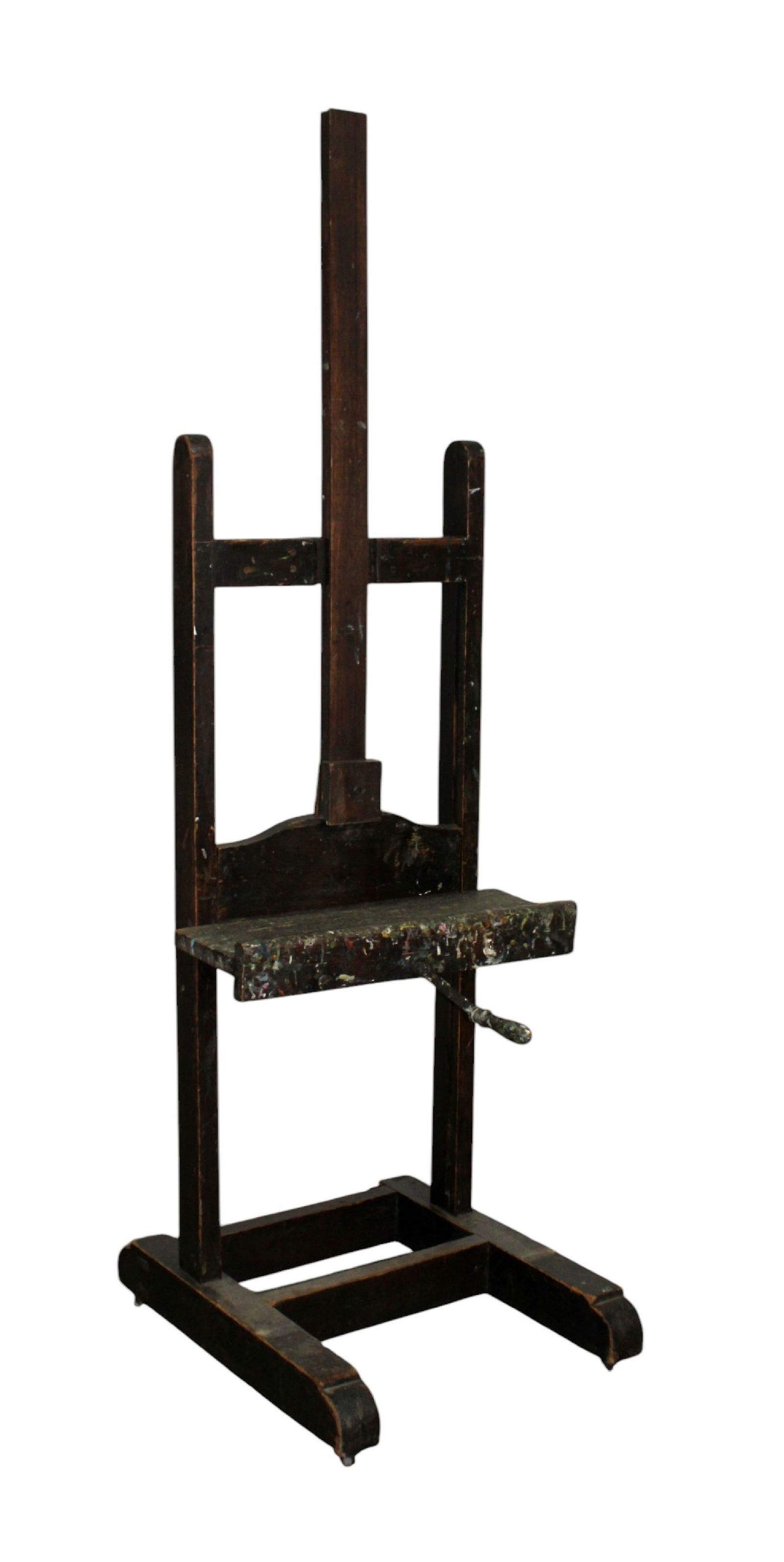 French artist easel in oak with crank handle (1 of 10)