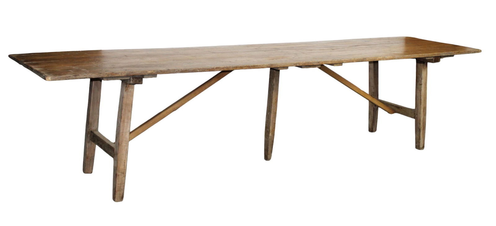 French 19th c field worker's folding community table (1 of 19)