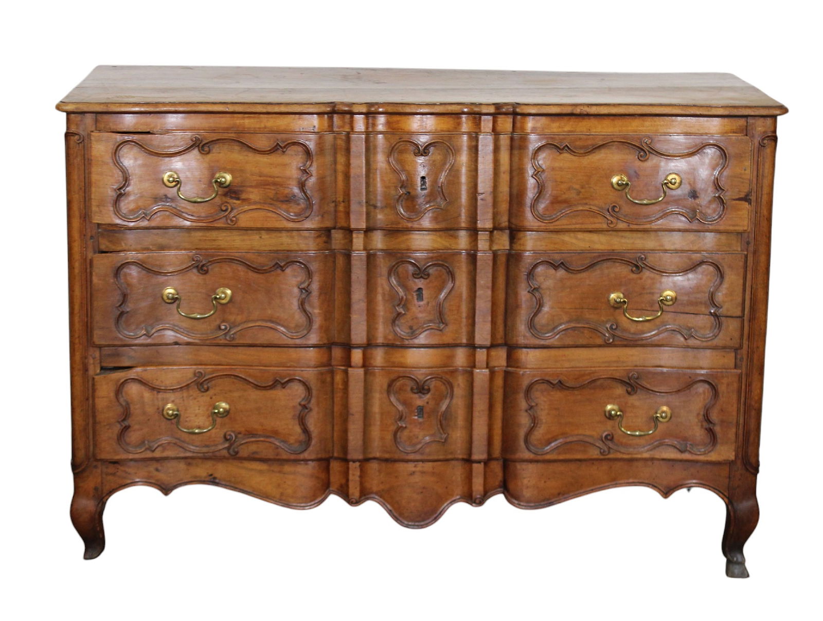French Provincial 3 drawer commode in walnut (1 of 11)