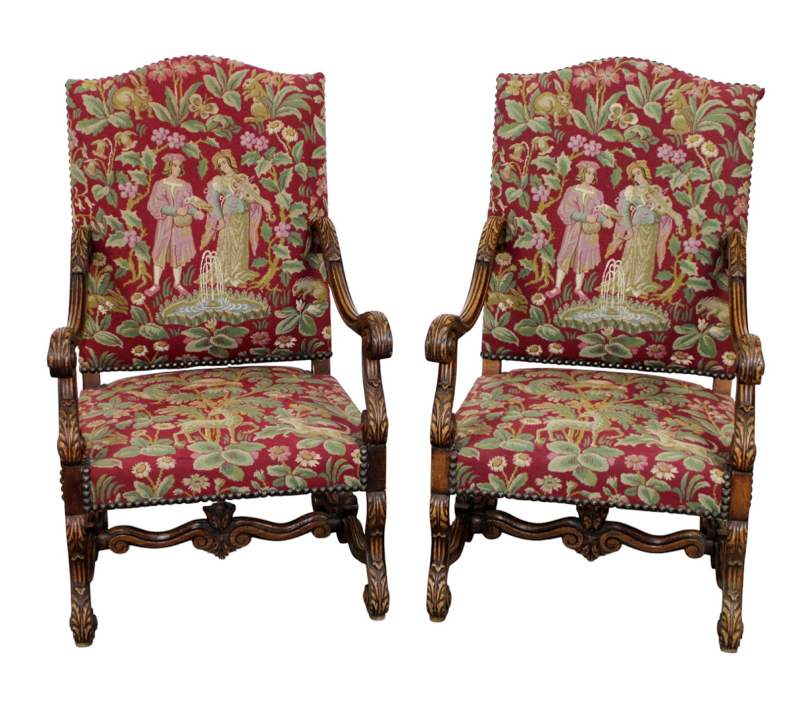 Pair of French armchairs in walnut (1 of 11)
