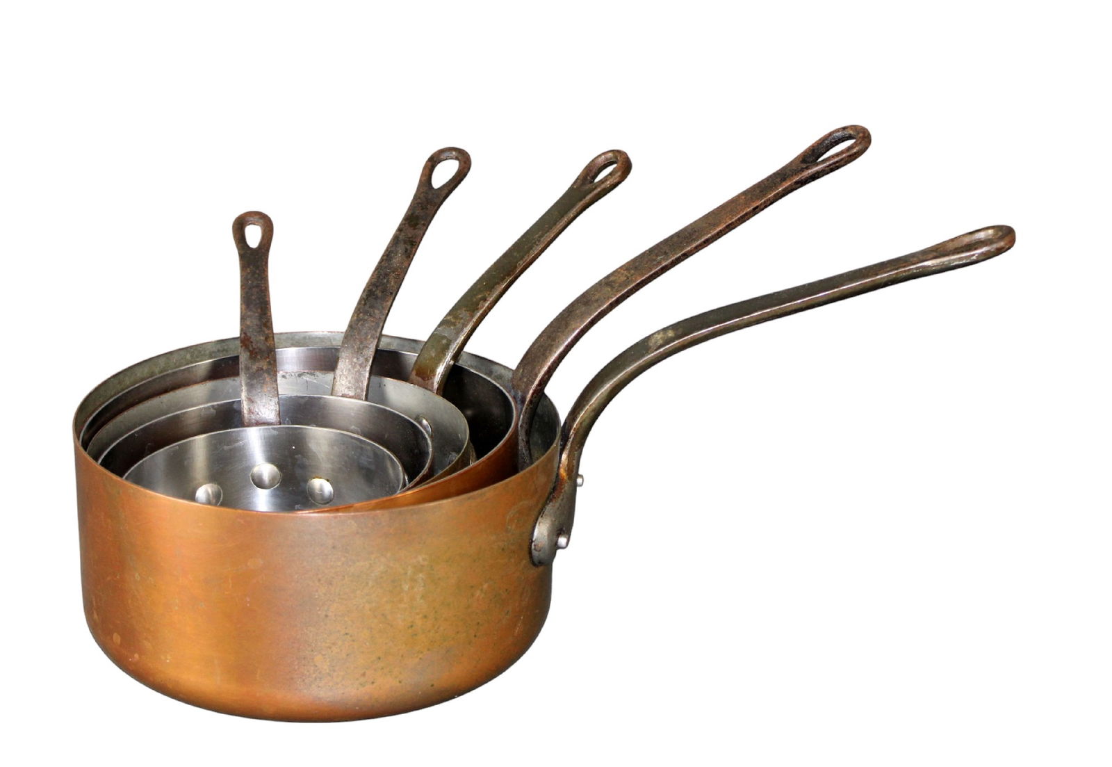 Lot of 5 French copper pots (1 of 11)