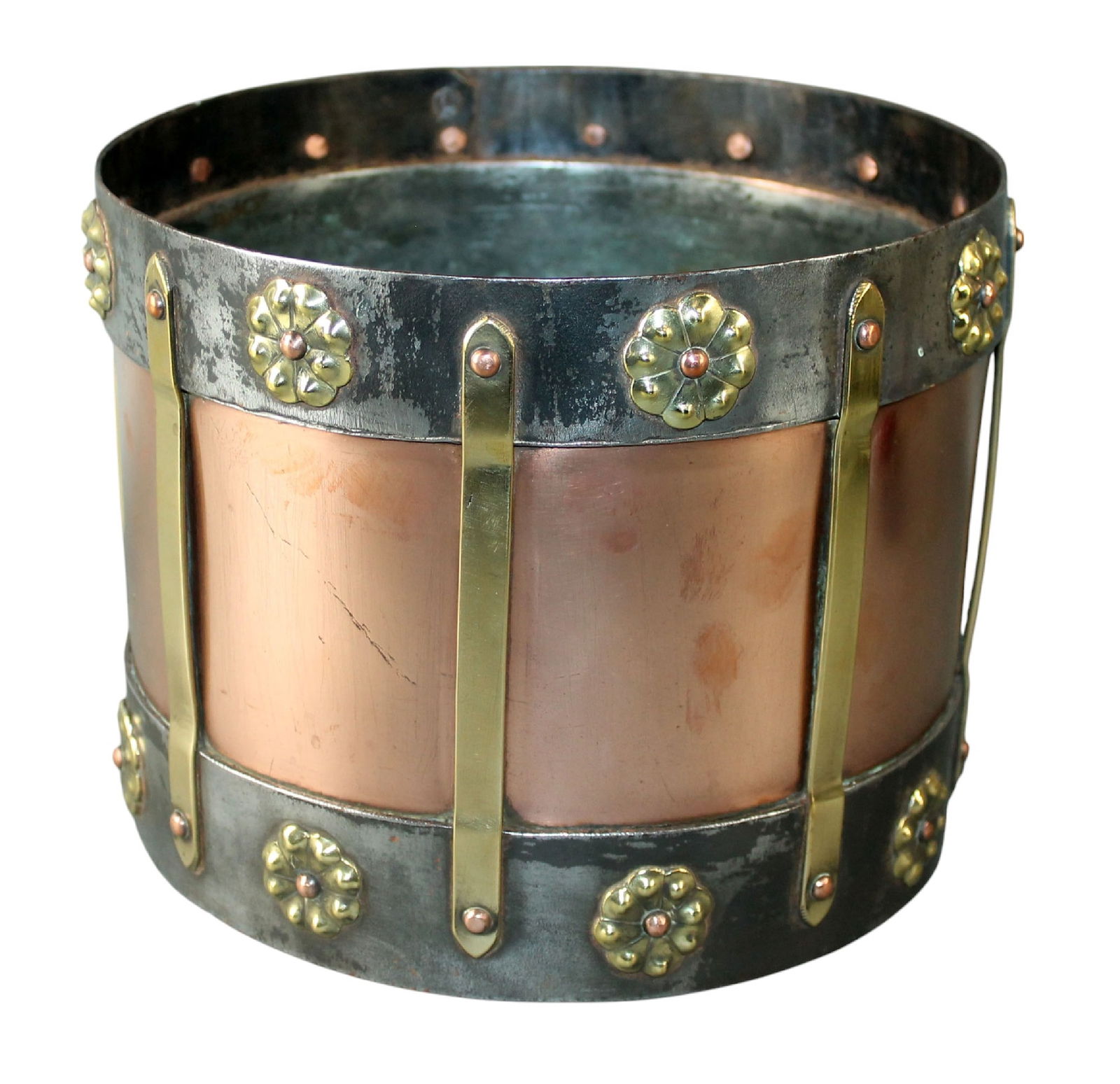 French copper and brass grain measure bucket (1 of 8)