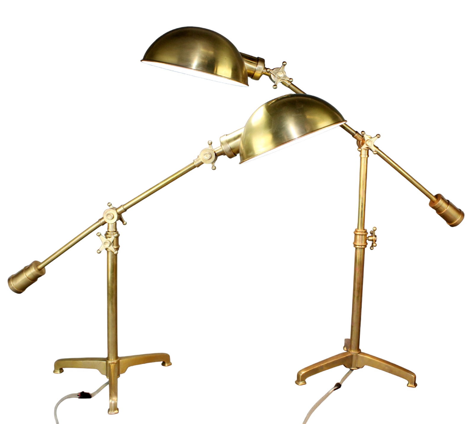 Pair of brass counter balance desk lamps (1 of 13)