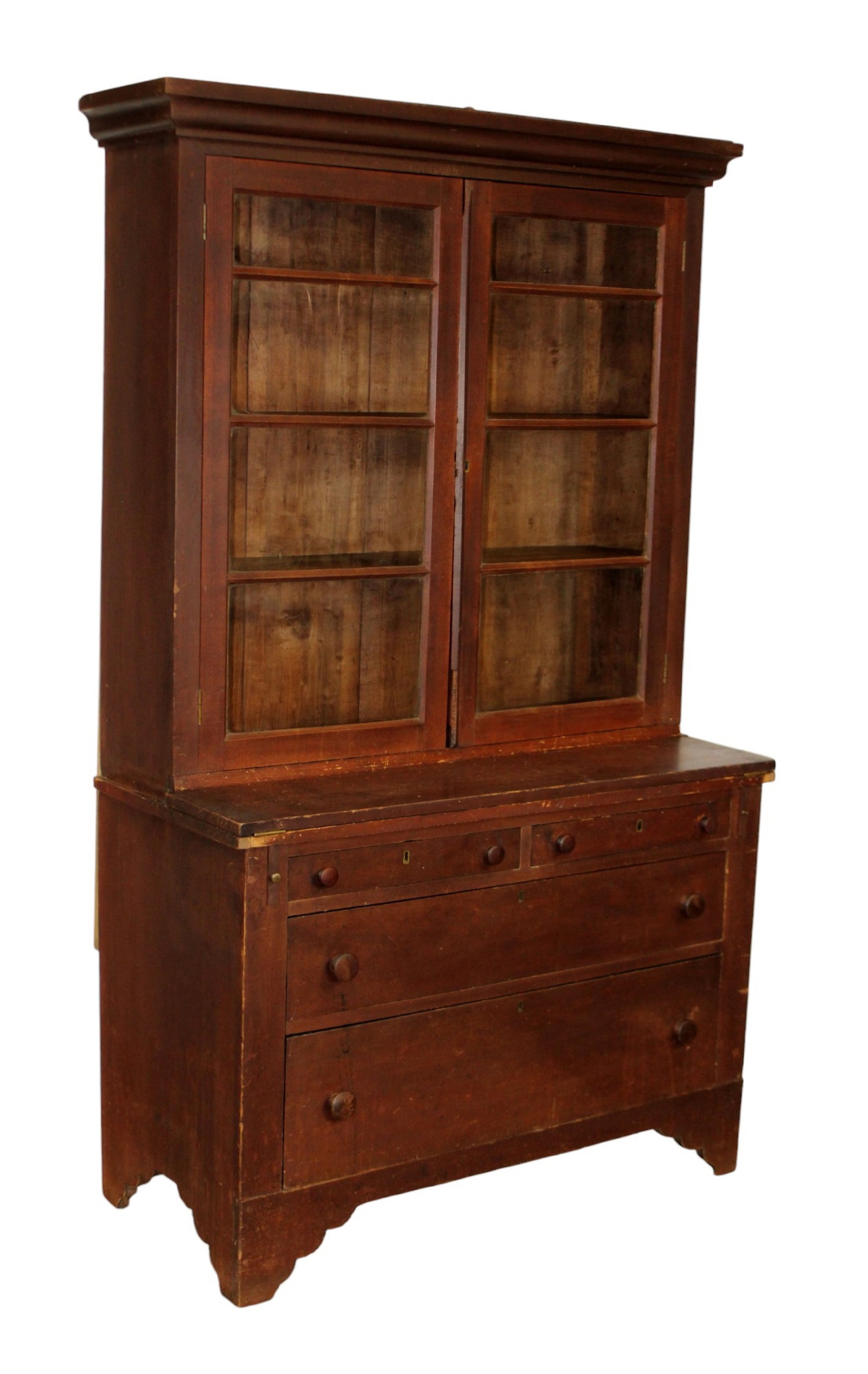 American primitive kitchen cabinet with glass doors (1 of 12)