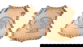 Pair of French relief carved oak plaques with scallop shells