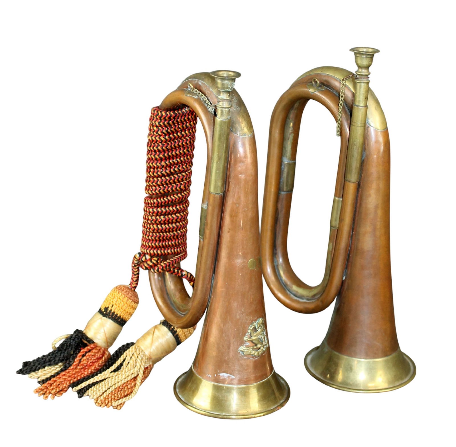 Lot of 2 copper and brass bugles (1 of 9)