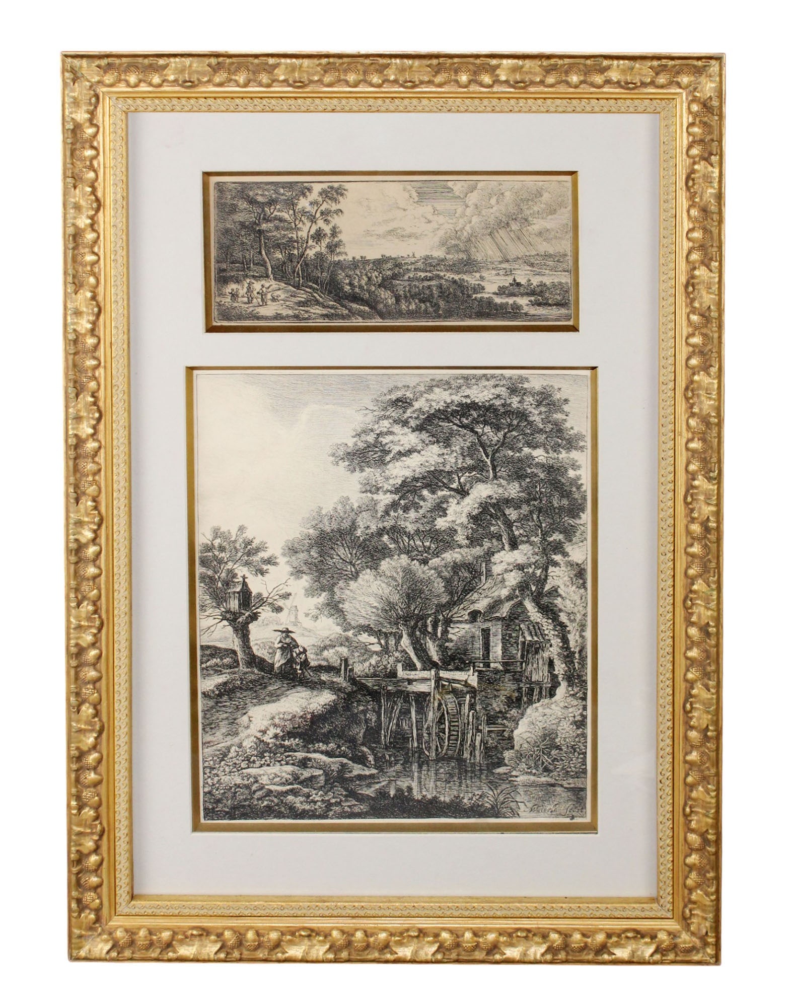 Anthonie Waterloo double framed etching (1 of 8)