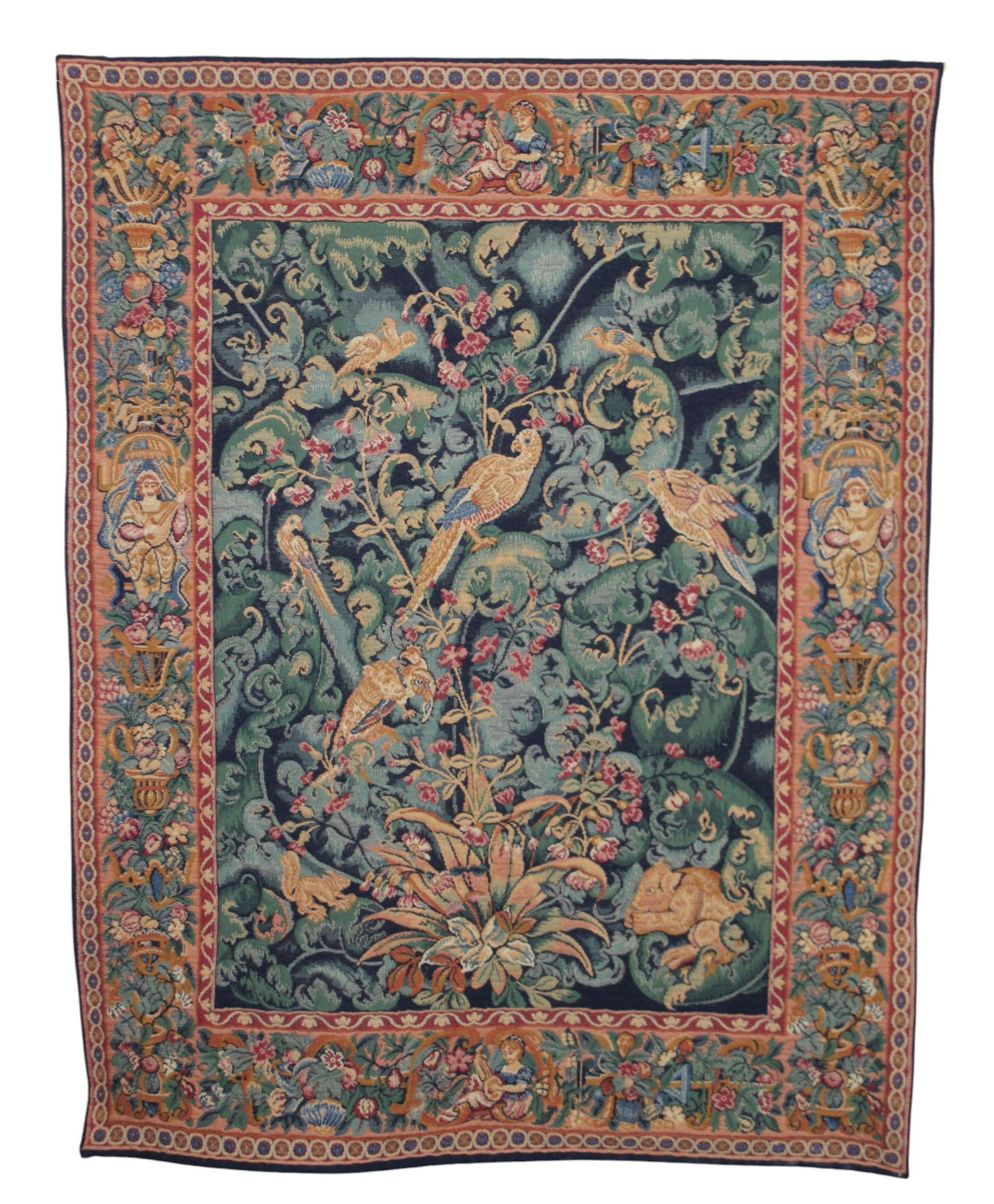 French machine-woven tapestry with birds (1 of 10)