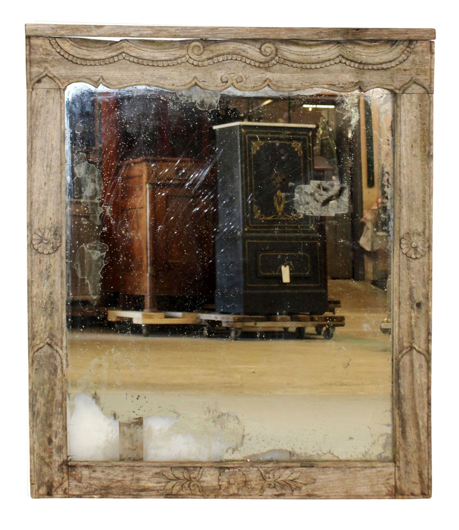 Italian mirror in weathered oak frame (1 of 15)