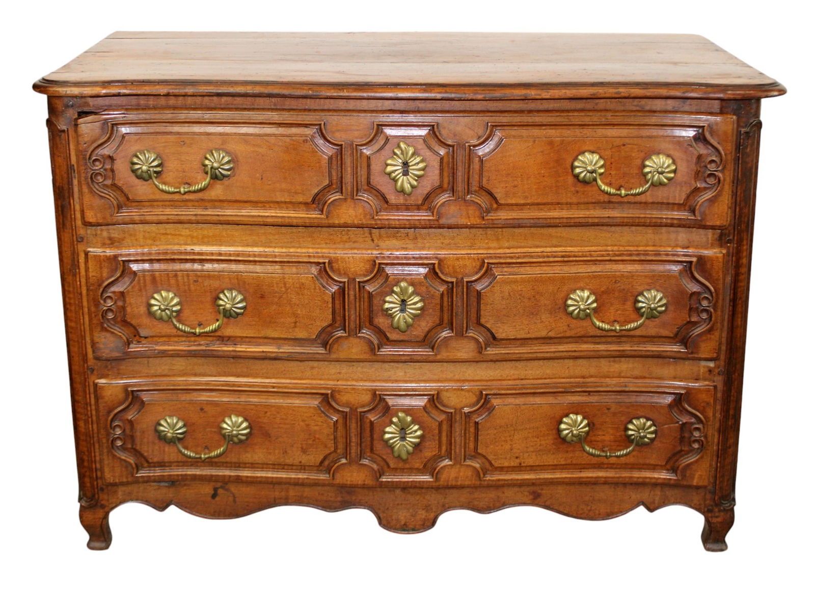 French Provincial 3 drawer commode in walnut (1 of 11)