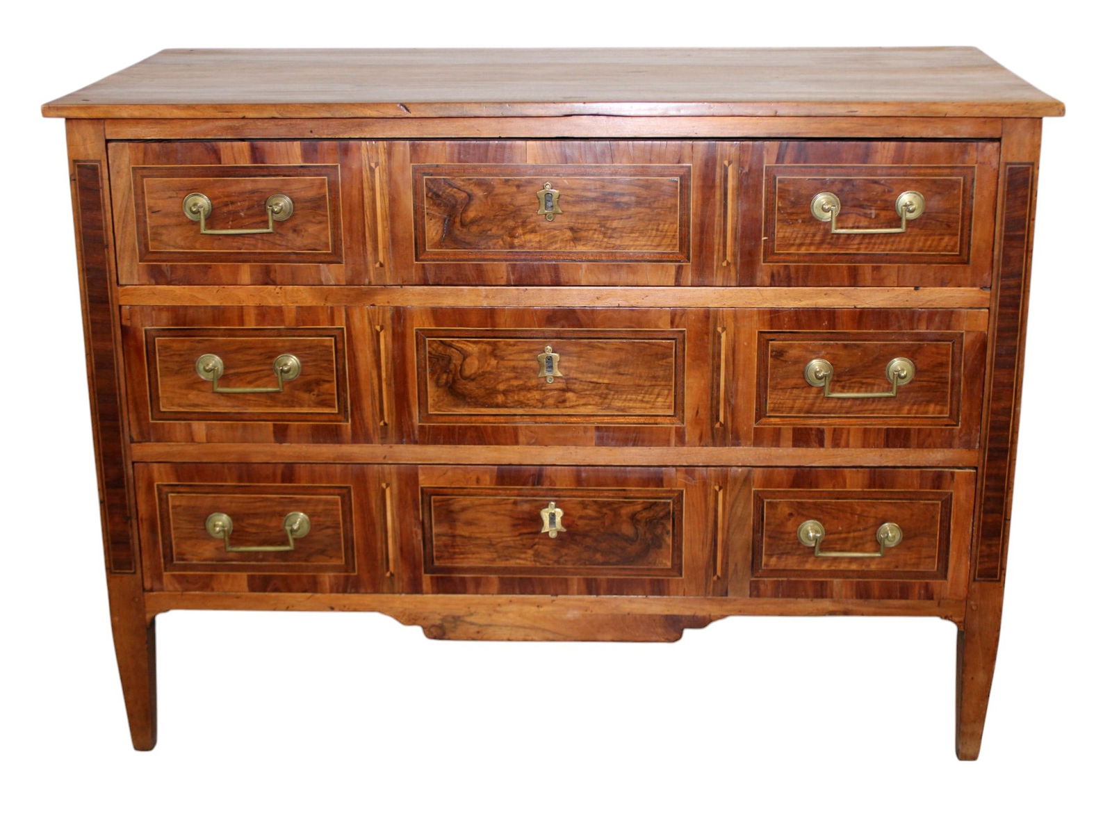 French inlaid 3 drawer commode (1 of 11)