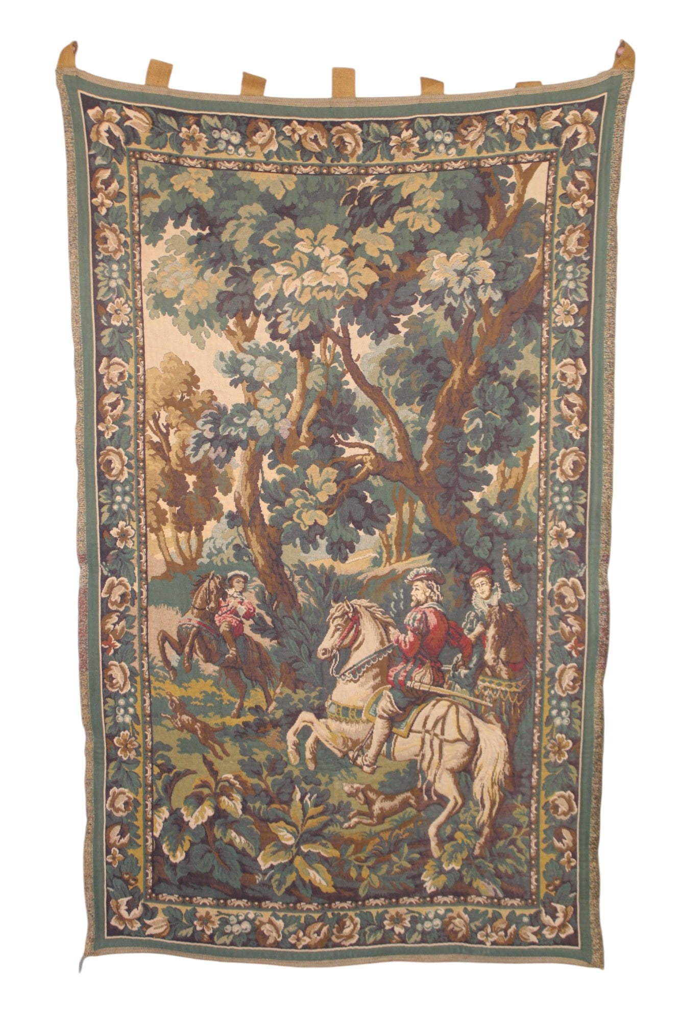 French machine-woven tapestry depicting hunt scene (1 of 7)