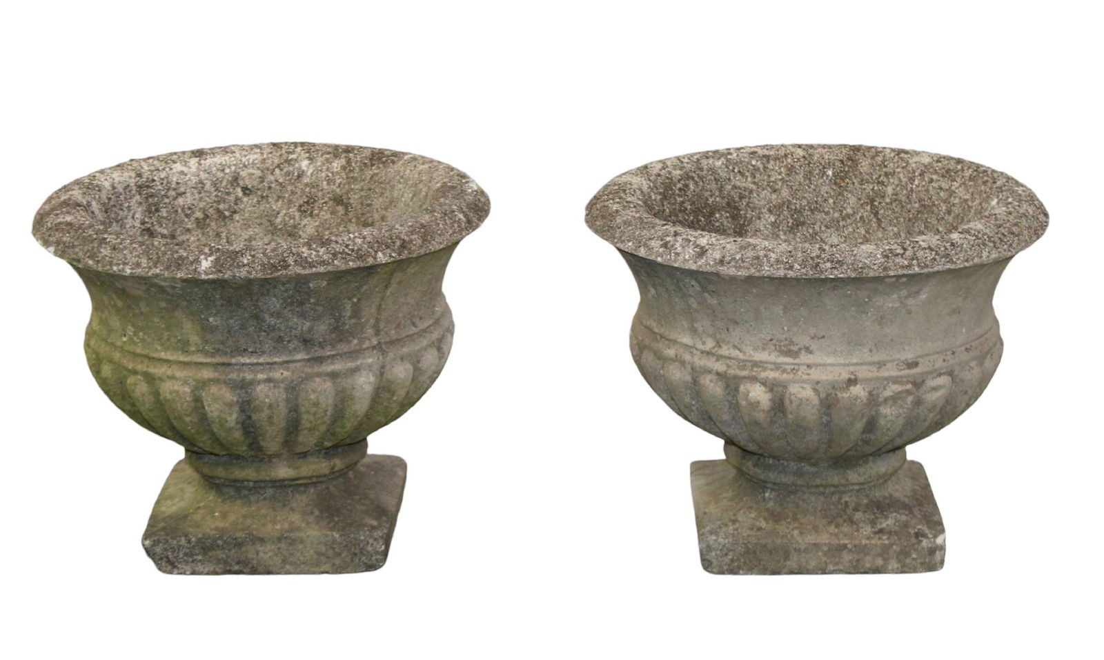Pair of classical cast garden stone planters (1 of 6)