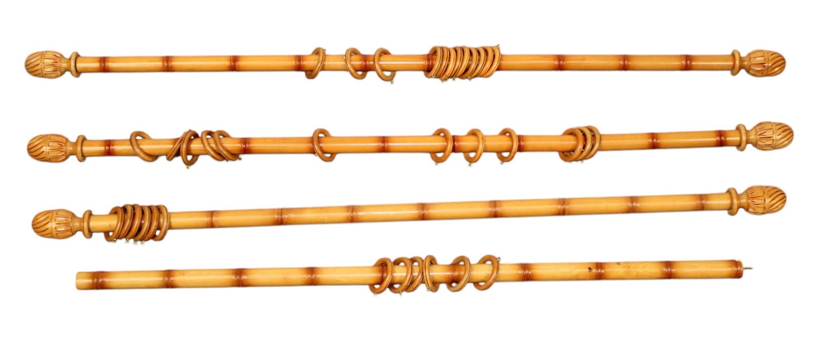 Set of faux bamboo curtain rods with extender (1 of 7)