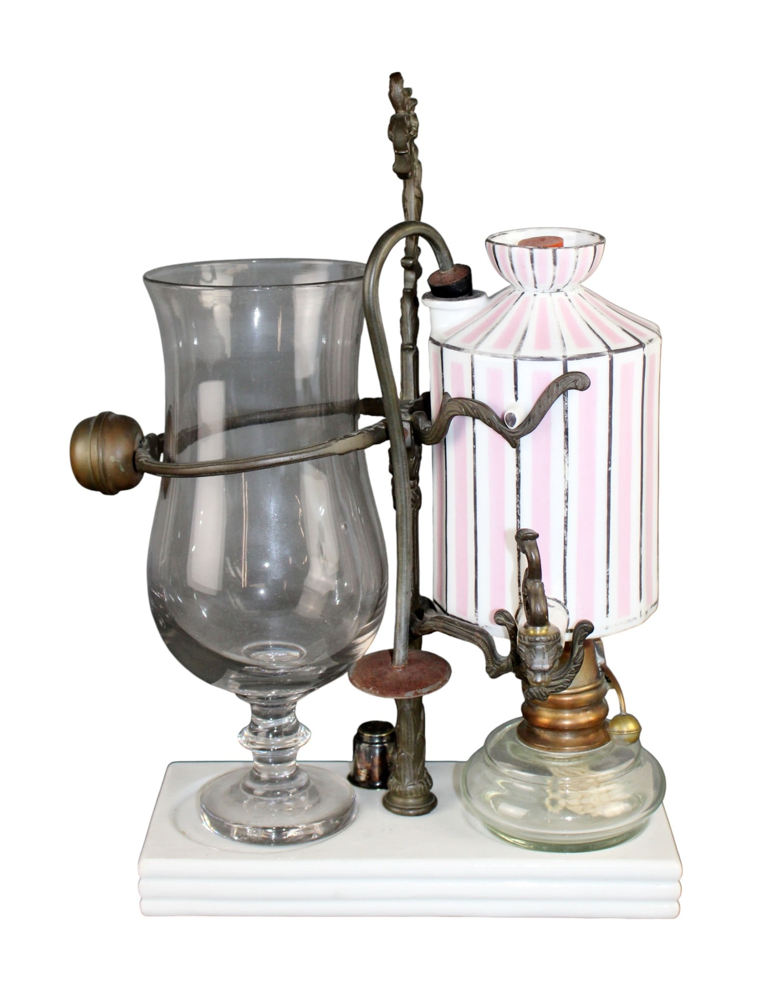 Antique French Gabet Pendulum siphon coffee maker: Antique French Gabet Pendulum siphon coffee maker. 15"h x 10"w x 7"d Weight: 10lbs
