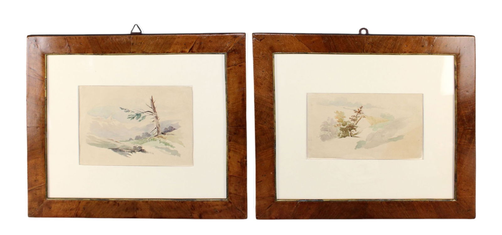 Pair of watercolor landscape paintings on paper (1 of 8)