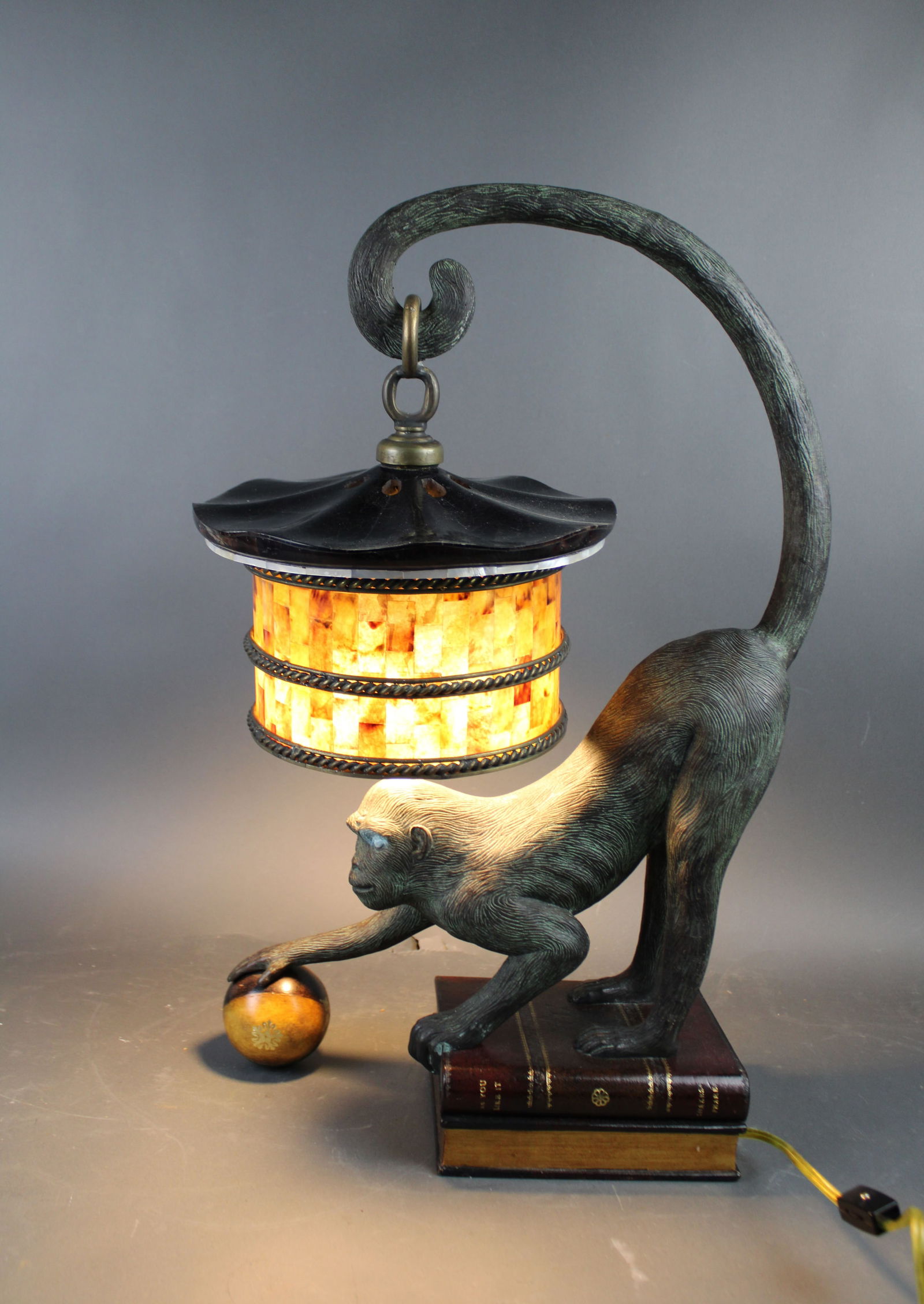 Maitland Smith table lamp with monkey (1 of 7)
