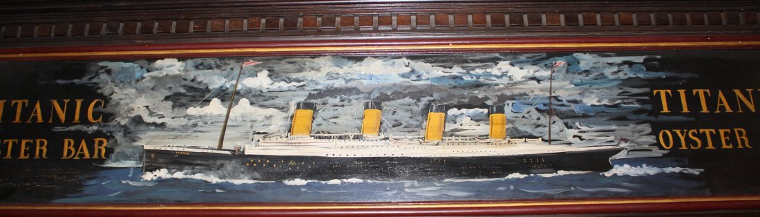 The Titanic Pub. Hand carved mahogany canopy bar