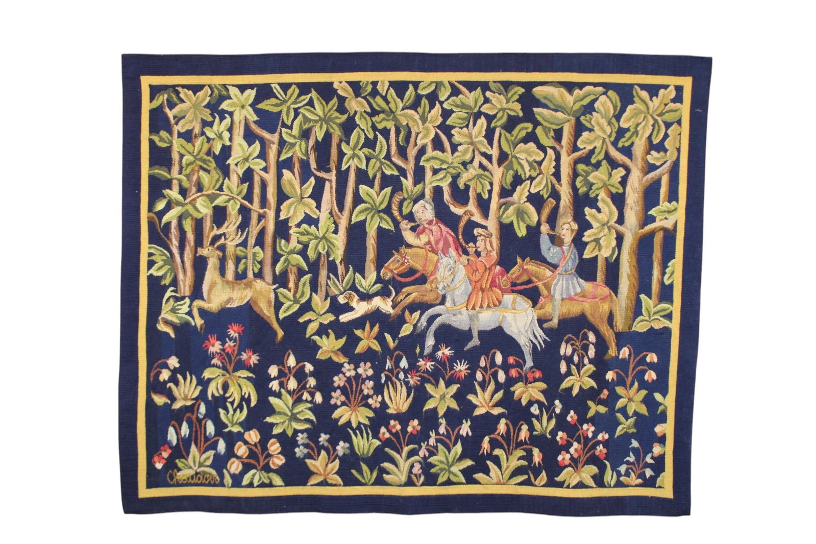 French Georges Chaudoir woven tapestry: French Georges Chaudoir woven tapestry. Signed in weave Chaudoir. Mid 20th century. 45 3/4"h x 57"w