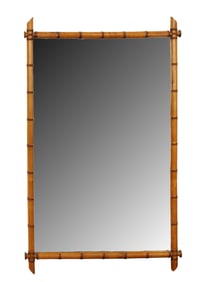French faux bamboo framed mirror