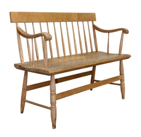 American spindle back hall bench in maple